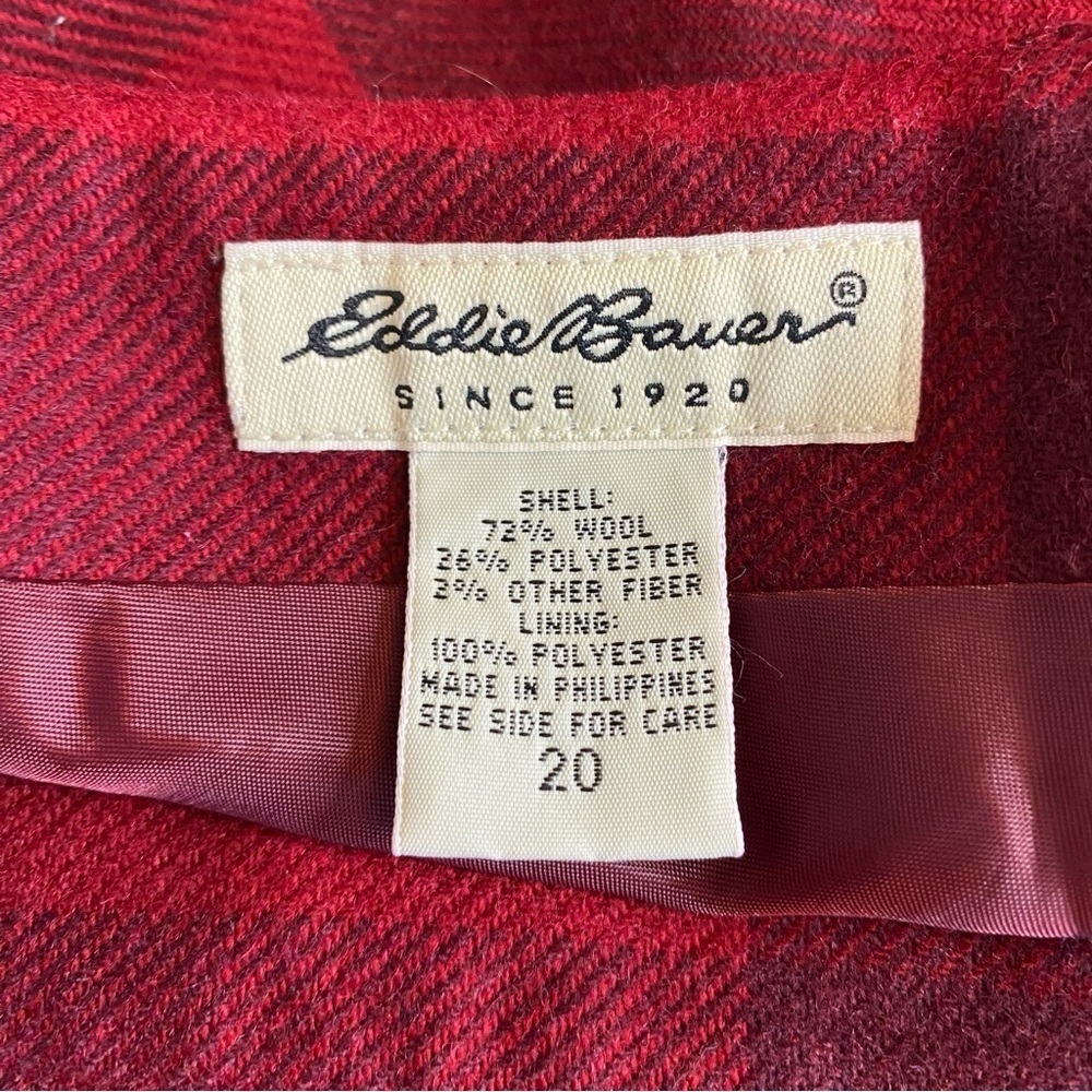 Eddie Bauer Vintage Red Plaid Wool Maxi Skirt - Picture 9 of 10